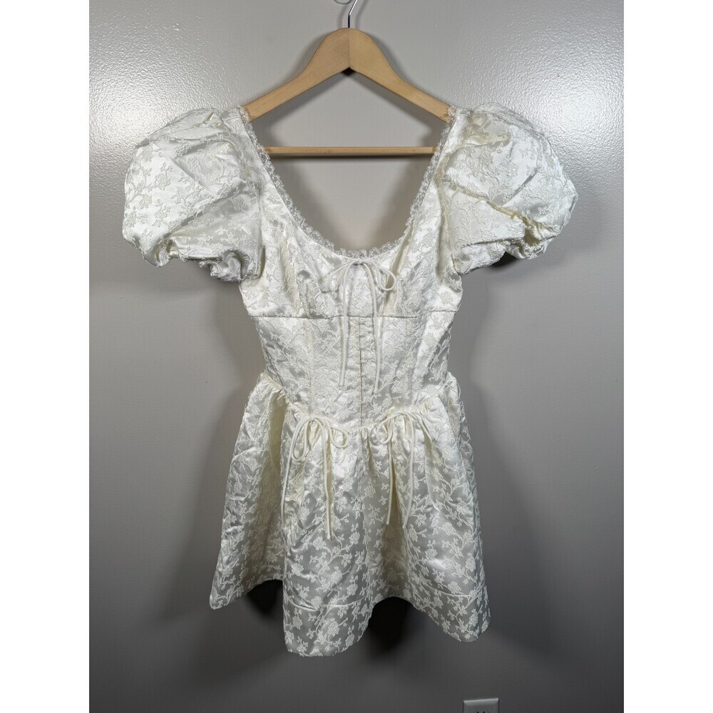 For Love and Lemons Lisbeth Bustier Mini Dress Size XS Ivory Romantic Victorian